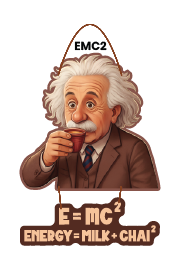 Albert Einstein-E=mc 2 energy = milk + chai 2